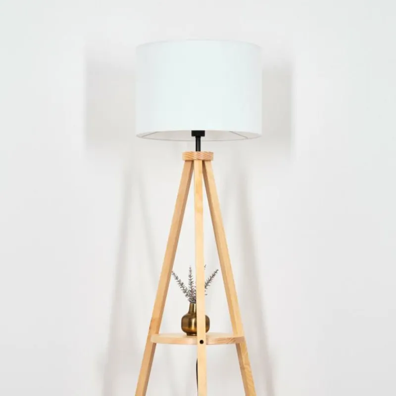 Lampes En Tissu-hofstein Bassagoda Lampadaire Écru, 1 lumière