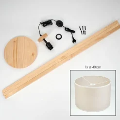 Lampes En Tissu-hofstein Bassagoda Lampadaire Écru, 1 lumière