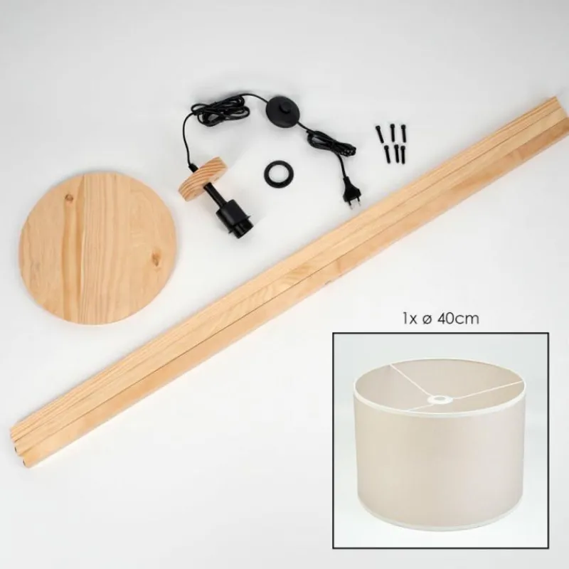 Lampes En Tissu-hofstein Bassagoda Lampadaire Écru, 1 lumière