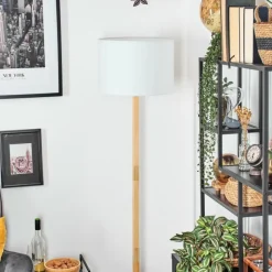 Lampes En Tissu-hofstein Bassagoda Lampadaire Écru, Noir, 1 lumière