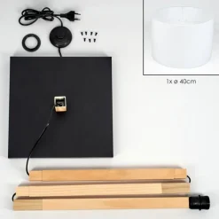 Lampes En Tissu-hofstein Bassagoda Lampadaire Écru, Noir, 1 lumière