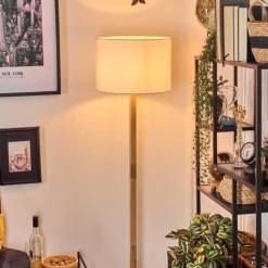 Lampes En Tissu-hofstein Bassagoda Lampadaire Écru, Noir, 1 lumière