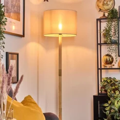 Lampes En Tissu-hofstein Bassagoda Lampadaire Écru, Noir, 1 lumière