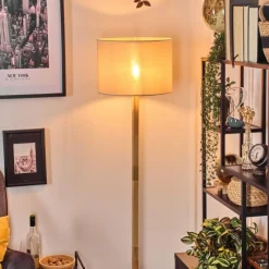 Lampes En Tissu-hofstein Bassagoda Lampadaire Écru, Noir, 1 lumière