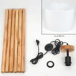 Lampes En Tissu-hofstein Bassagoda Lampadaire Écru, Noir, 1 lumière