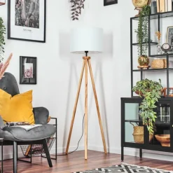 Lampes En Tissu-hofstein Bassagoda Lampadaire Écru, Noir, 1 lumière