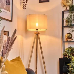 Lampes En Tissu-hofstein Bassagoda Lampadaire Écru, Noir, 1 lumière