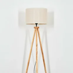 Lampes En Tissu-hofstein Bassagoda Lampadaire Écru, Noir, 1 lumière