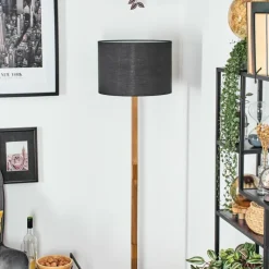 Lampes En Tissu-hofstein Bassagoda Lampadaire Écru, Noir, 1 lumière