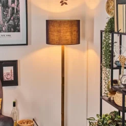 Lampes En Tissu-hofstein Bassagoda Lampadaire Écru, Noir, 1 lumière