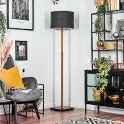 Lampes En Tissu-hofstein Bassagoda Lampadaire Écru, Noir, 1 lumière