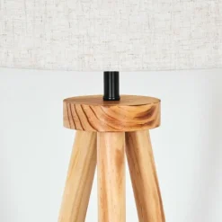 Lampes En Tissu-hofstein Bassagoda Lampadaire Écru, Noir, 1 lumière