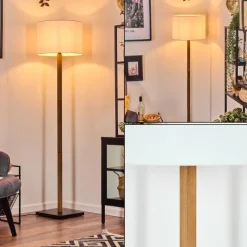 Lampes En Tissu-hofstein Bassagoda Lampadaire Écru, Noir, 1 lumière