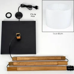 Lampes En Tissu-hofstein Bassagoda Lampadaire Écru, Noir, 1 lumière