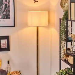 Lampes En Tissu-hofstein Bassagoda Lampadaire Écru, Noir, 1 lumière