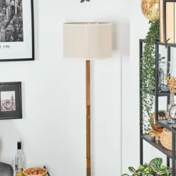 Lampes En Tissu-hofstein Bassagoda Lampadaire Écru, Noir, 1 lumière