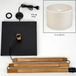 Lampes En Tissu-hofstein Bassagoda Lampadaire Écru, Noir, 1 lumière