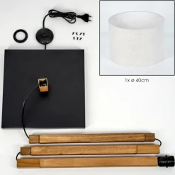 Lampes En Tissu-hofstein Bassagoda Lampadaire Écru, Noir, 1 lumière