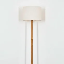 Lampes En Tissu-hofstein Bassagoda Lampadaire Écru, Noir, 1 lumière