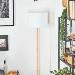 Lampes En Tissu-hofstein Bassagoda Lampadaire Écru, Noir, 1 lumière