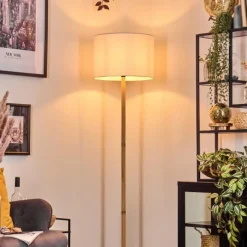 Lampes En Tissu-hofstein Bassagoda Lampadaire Écru, Noir, 1 lumière