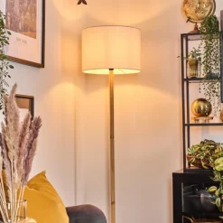 Lampes En Tissu-hofstein Bassagoda Lampadaire Écru, Noir, 1 lumière