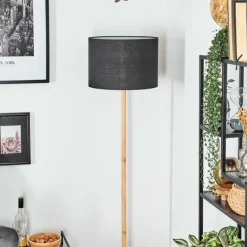 Lampes En Tissu-hofstein Bassagoda Lampadaire Écru, Noir, 1 lumière