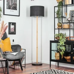 Lampes En Tissu-hofstein Bassagoda Lampadaire Écru, Noir, 1 lumière