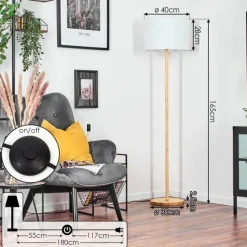 Lampes En Tissu-hofstein Bassagoda Lampadaire Écru, 1 lumière