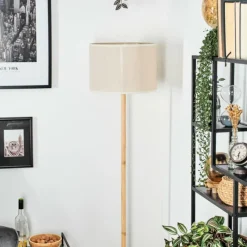 Lampes En Tissu-hofstein Bassagoda Lampadaire Écru, Noir, 1 lumière