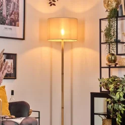 Lampes En Tissu-hofstein Bassagoda Lampadaire Écru, Noir, 1 lumière