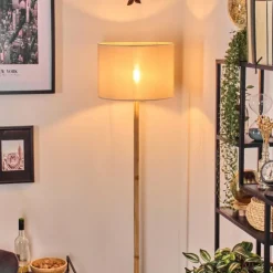 Lampes En Tissu-hofstein Bassagoda Lampadaire Écru, Noir, 1 lumière