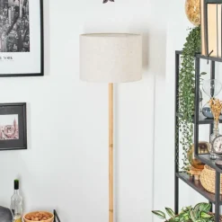 Lampes En Tissu-hofstein Bassagoda Lampadaire Écru, Noir, 1 lumière