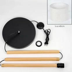 Lampes En Tissu-hofstein Bassagoda Lampadaire Écru, Noir, 1 lumière