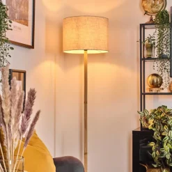 Lampes En Tissu-hofstein Bassagoda Lampadaire Écru, Noir, 1 lumière