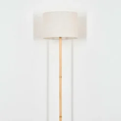 Lampes En Tissu-hofstein Bassagoda Lampadaire Écru, Noir, 1 lumière