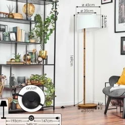 Lampes En Tissu-hofstein Bassagoda Lampadaire Écru, 1 lumière