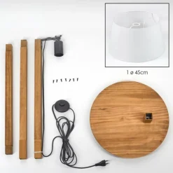 Lampes En Tissu-hofstein Bassagoda Lampadaire Écru, 1 lumière