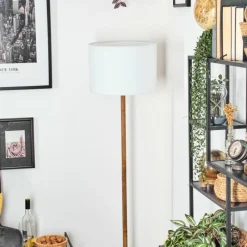 Lampes En Tissu-hofstein Bassagoda Lampadaire Écru, Noir, 1 lumière