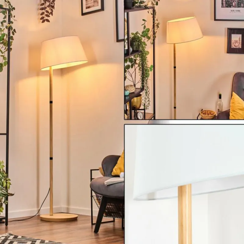 Lampes En Tissu-hofstein Bassagoda Lampadaire Écru, 1 lumière