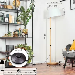 Lampes En Tissu-hofstein Bassagoda Lampadaire Écru, 1 lumière