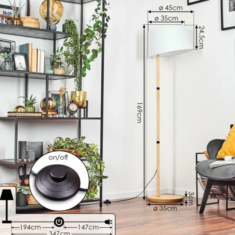 Lampes En Tissu-hofstein Bassagoda Lampadaire Écru, 1 lumière