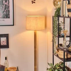 Lampes En Tissu-hofstein Bassagoda Lampadaire Écru, Noir, 1 lumière