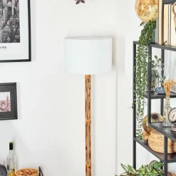 Lampes En Tissu-hofstein Bassagoda Lampadaire Écru, Noir, 1 lumière