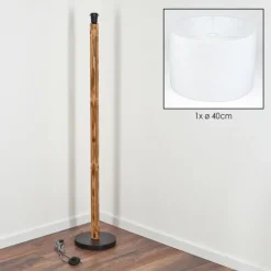 Lampes En Tissu-hofstein Bassagoda Lampadaire Écru, Noir, 1 lumière