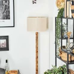 Lampes En Tissu-hofstein Bassagoda Lampadaire Écru, Noir, 1 lumière