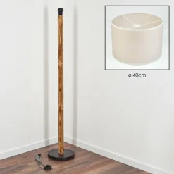 Lampes En Tissu-hofstein Bassagoda Lampadaire Écru, Noir, 1 lumière