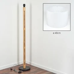 Lampes En Tissu-hofstein Bassagoda Lampadaire Écru, Noir, 1 lumière