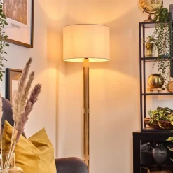 Lampes En Tissu-hofstein Bassagoda Lampadaire Écru, Noir, 1 lumière