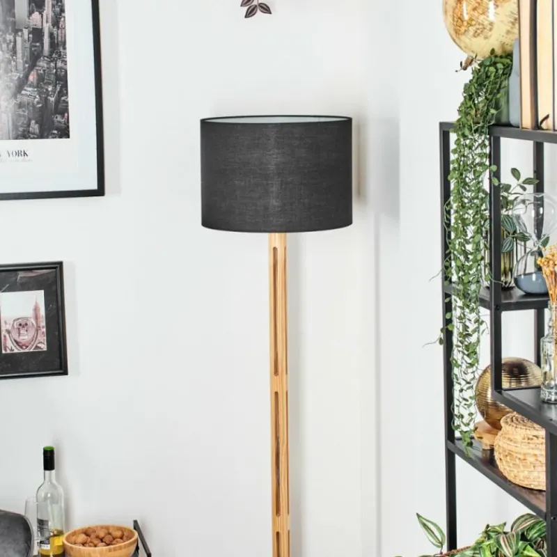 Lampes En Tissu-hofstein Bassagoda Lampadaire Écru, Noir, 1 lumière